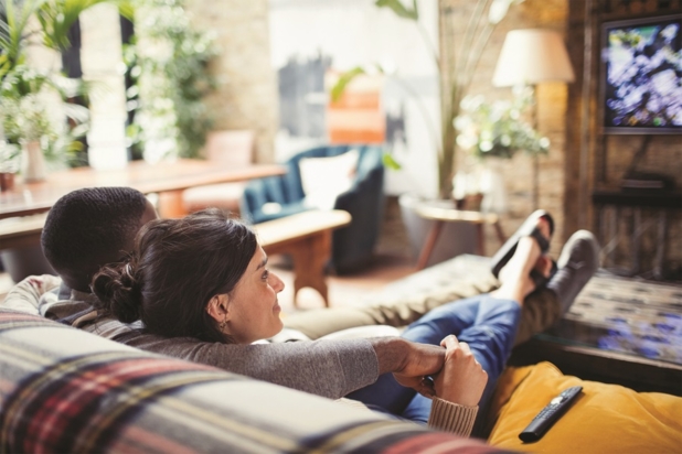 Couple watching TV