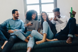 Group of people watching TV