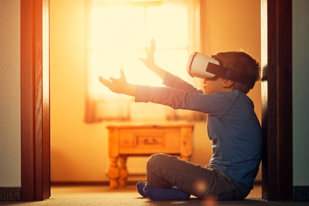 Boy with VR headset